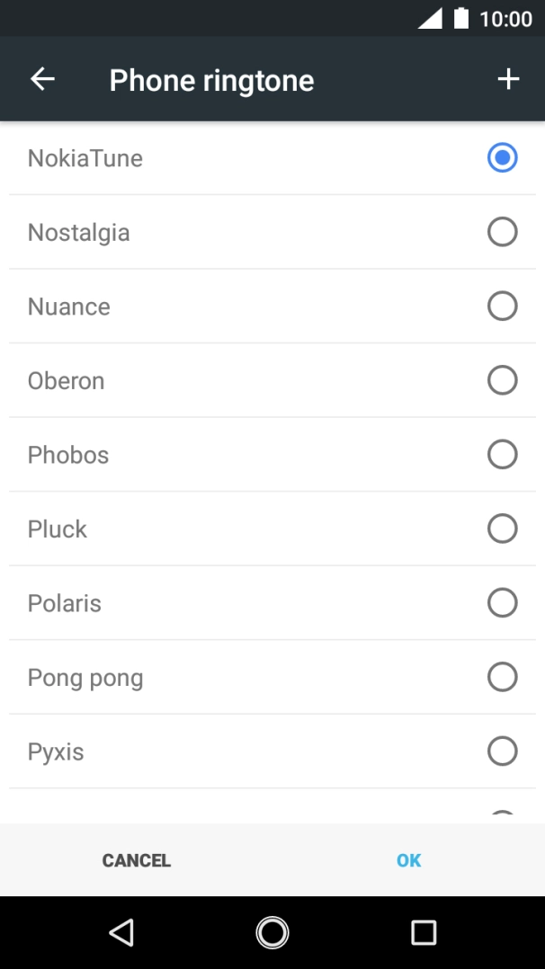 Press the add ring tone icon and go to the required ring tone.