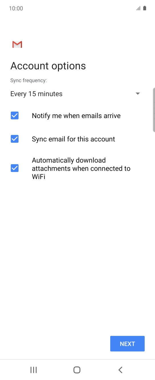 Press the drop down list below 'Sync frequency:'. Press the drop down list below 'Sync frequency:'.