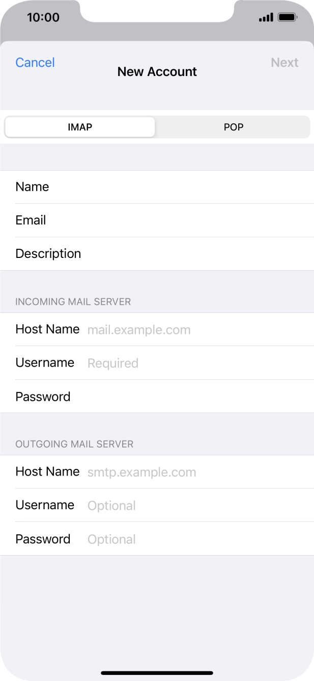 Press IMAP. Press IMAP.