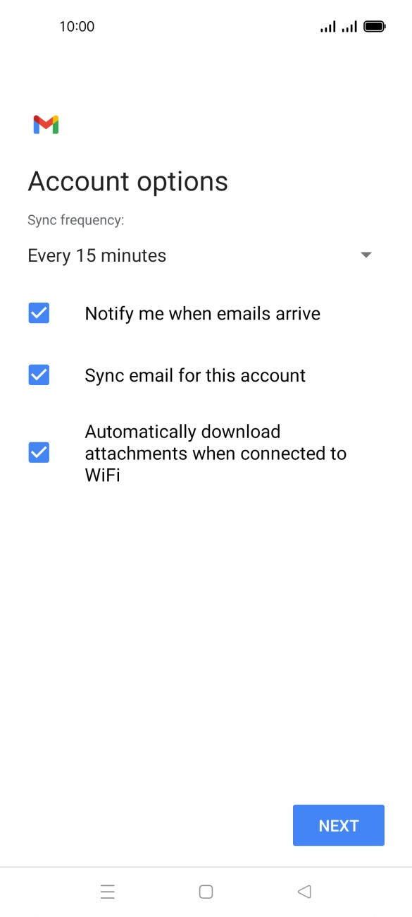 Press the drop down list below 'Sync frequency:'. Press the drop down list below 'Sync frequency:'.