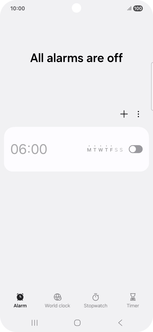 Press the set new alarm icon.