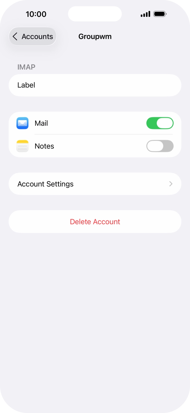 Press Account Settings.