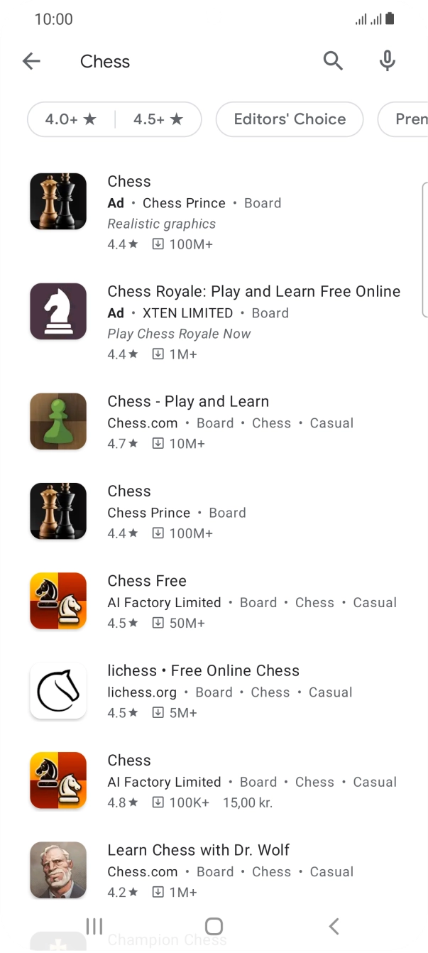 Press the required app. Press the required app.