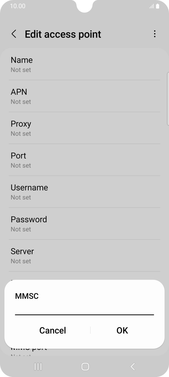 Key in http://mmsc.mms.o2.co.uk:8002 and press OK.