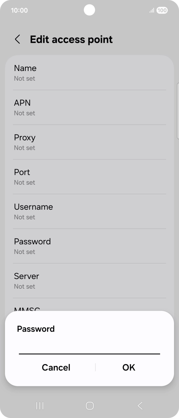 Key in p and press OK. Key in p and press OK.
