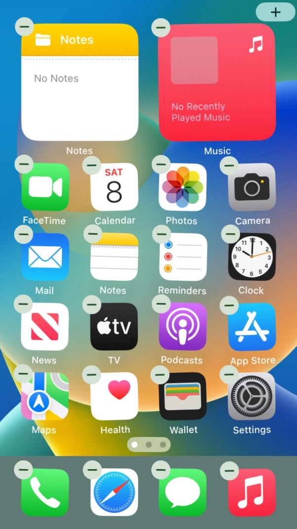 Press the home screen page icon. Press the home screen page icon.