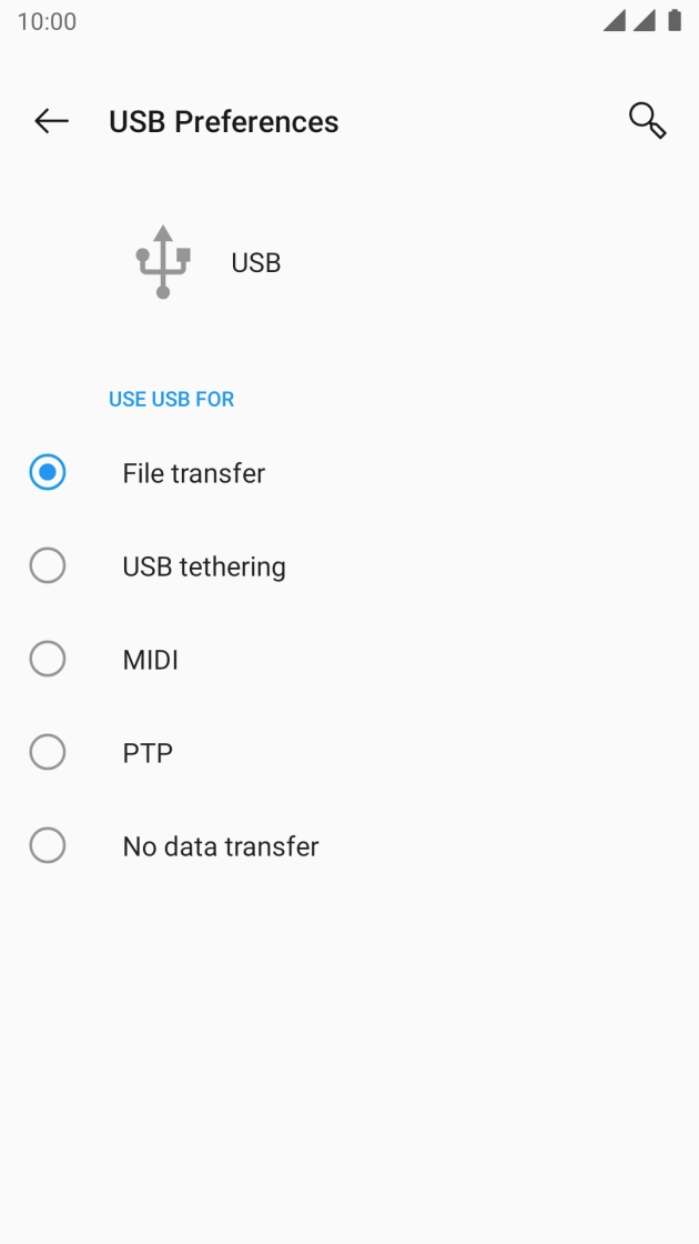 Press File transfer. Press File transfer.