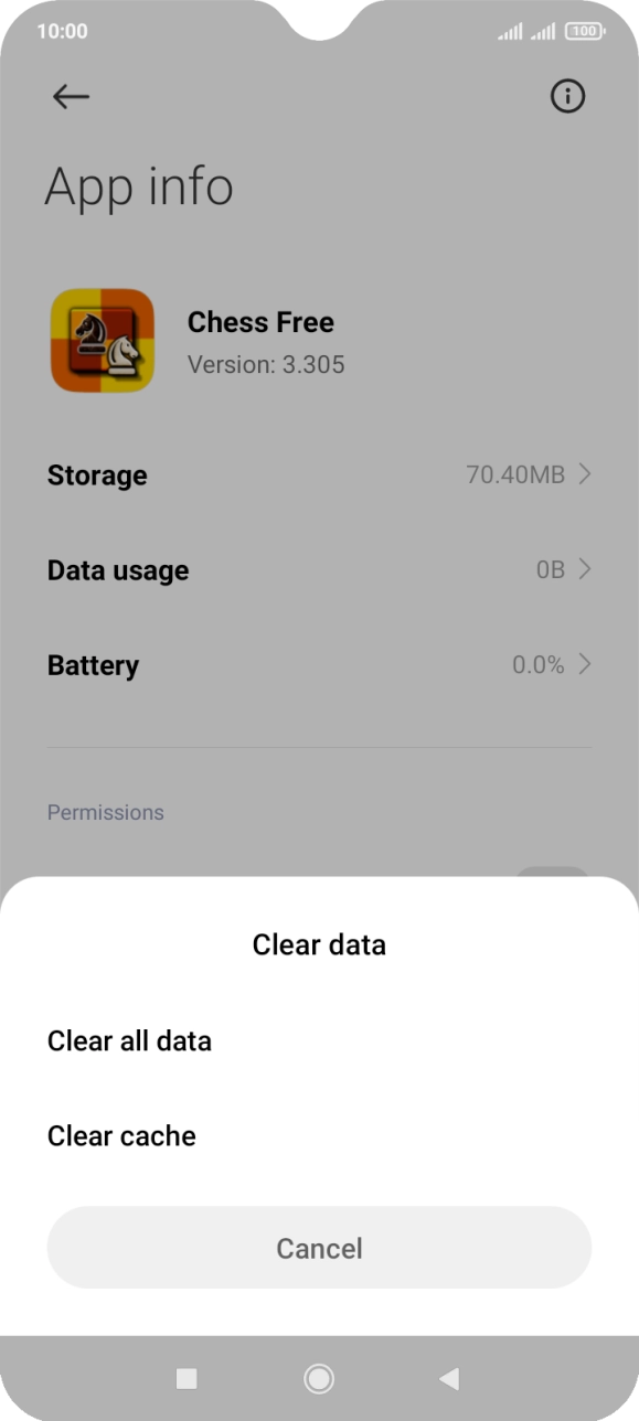 Press Clear cache.
