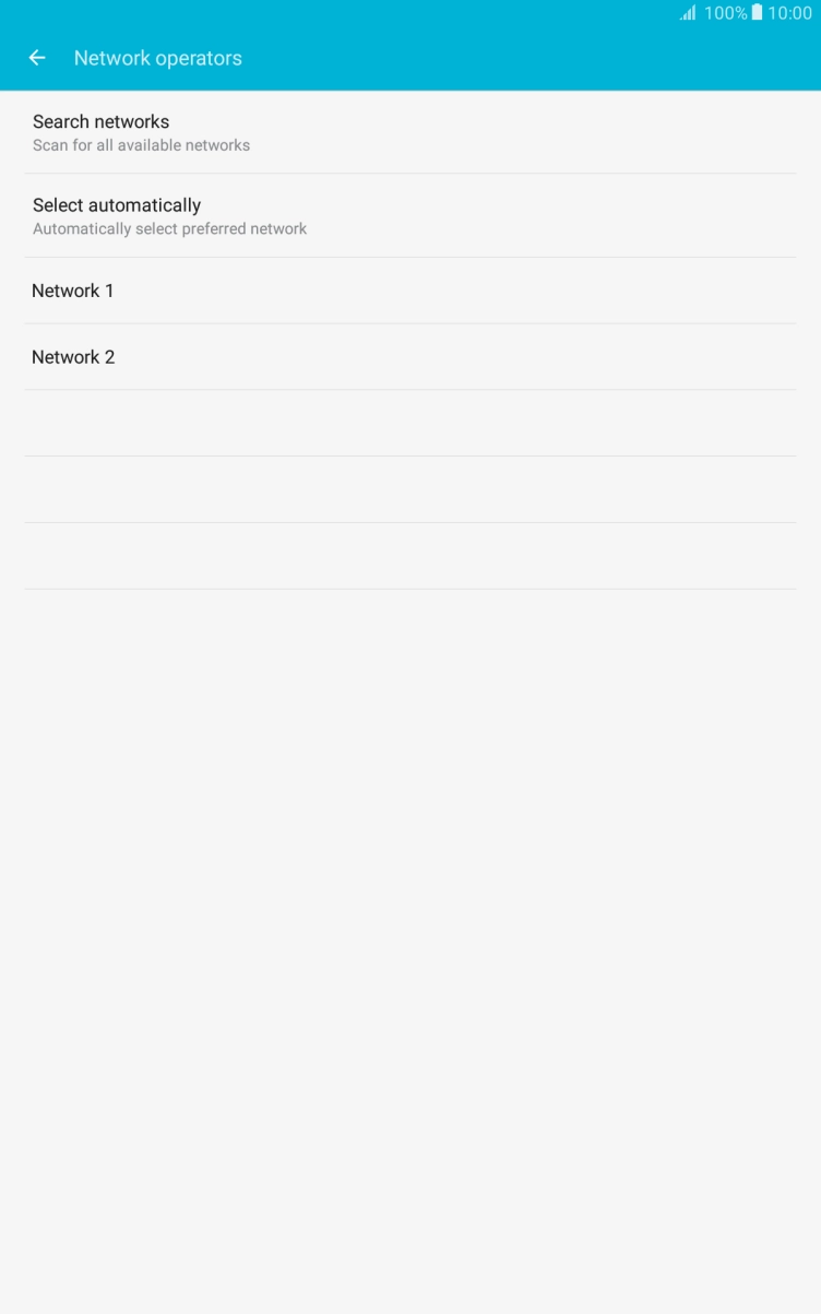 Press the required network. Press the required network.