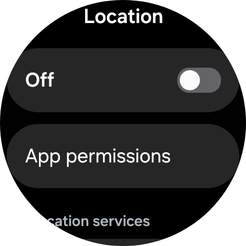 Press the indicator below 'Location' to turn the function on or off. Press the indicator below 'Location' to turn the function on or off.