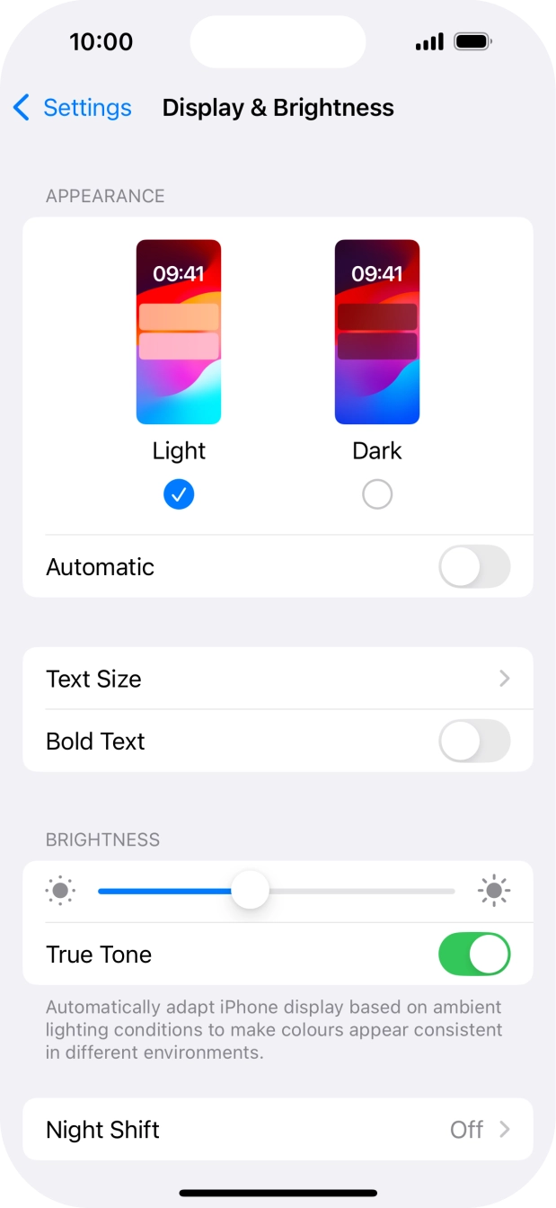 Press Dark.