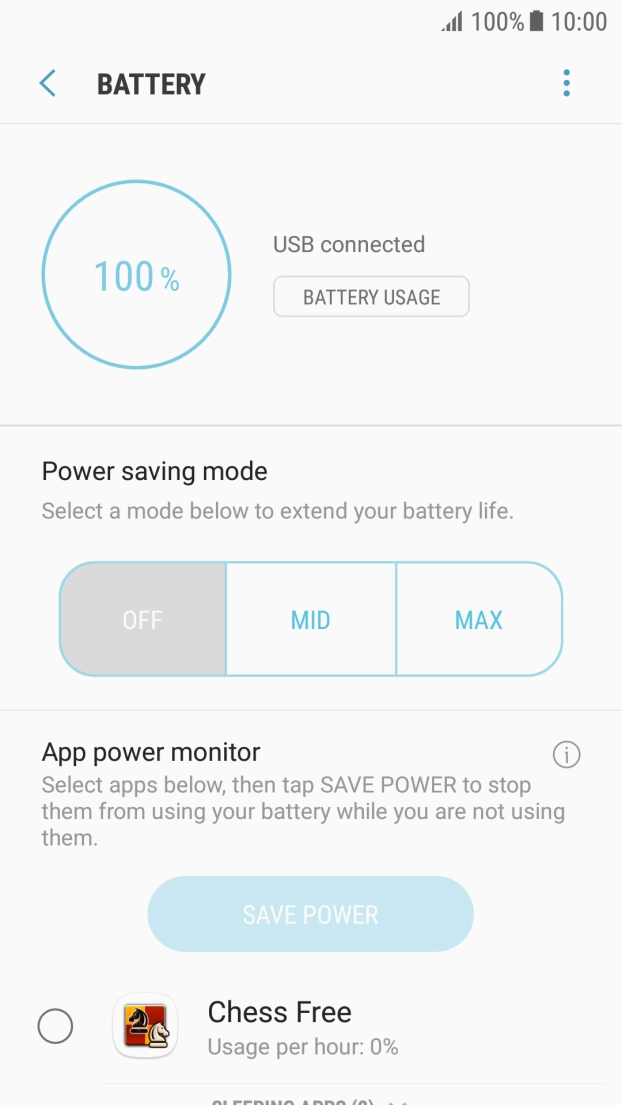Press the required setting. Press the required setting.