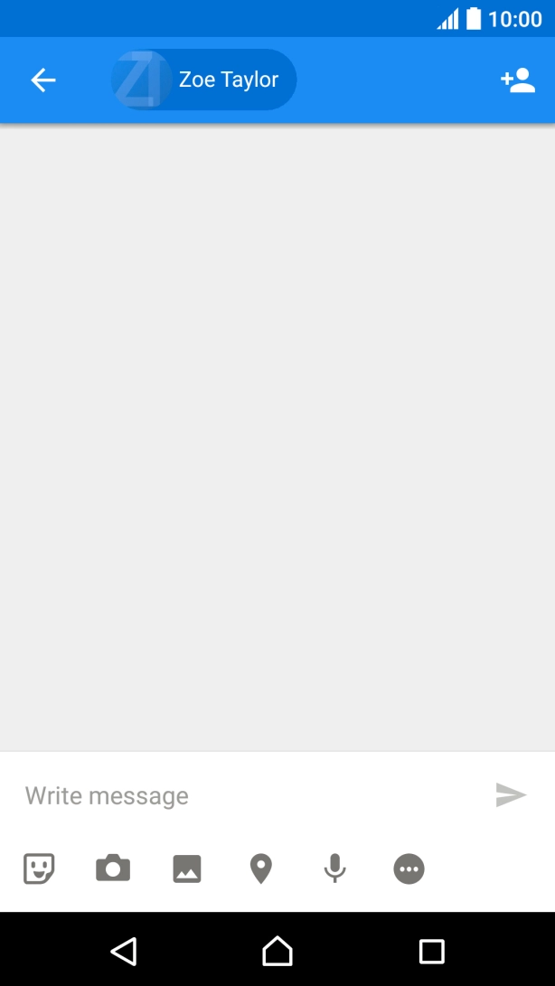 Press the text input field and write the text for your text message. Press the text input field and write the text for your text message.