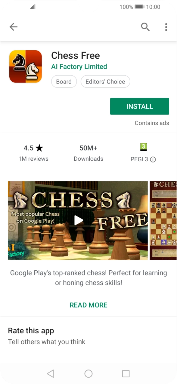 Press INSTALL and follow the instructions on the screen to install the app.