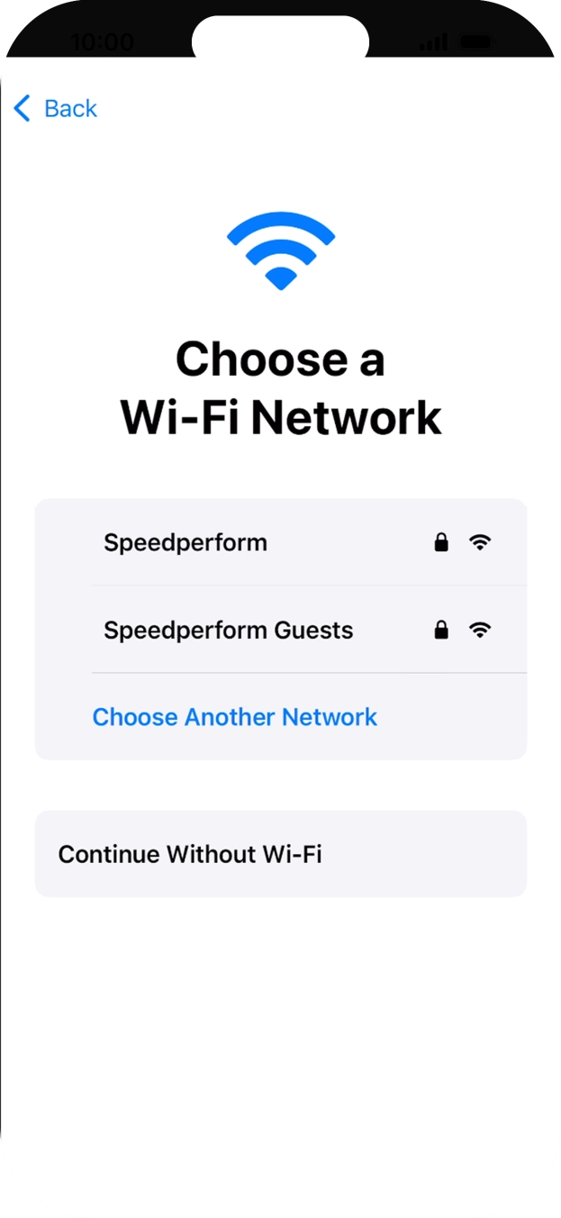 Press the required WiFi network. Press the required WiFi network.