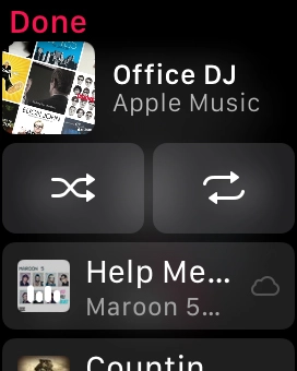 Press the shuffle icon. Press the shuffle icon.