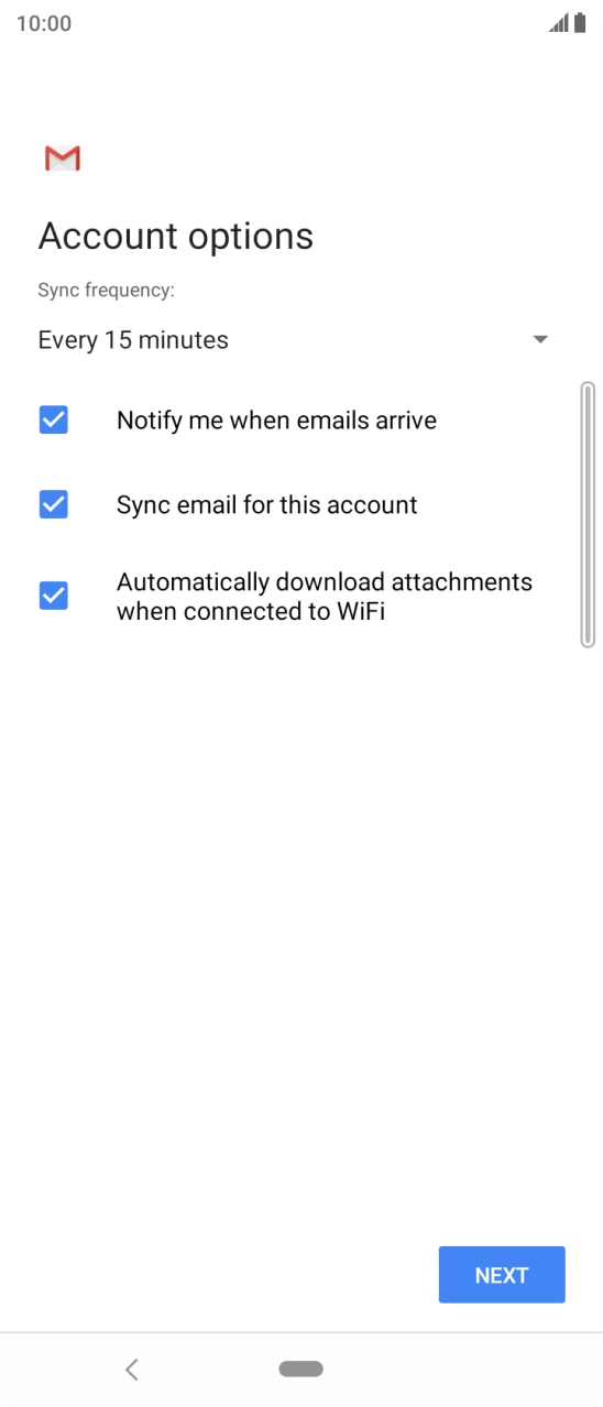 If this screen is displayed, you email account has been recognised and set up automatically. Follow the instructions on the screen to key in more information and finish setting up your phone. If this screen is displayed, you email account has been recognised and set up automatically. Follow the instructions on the screen to key in more information and finish setting up your phone.