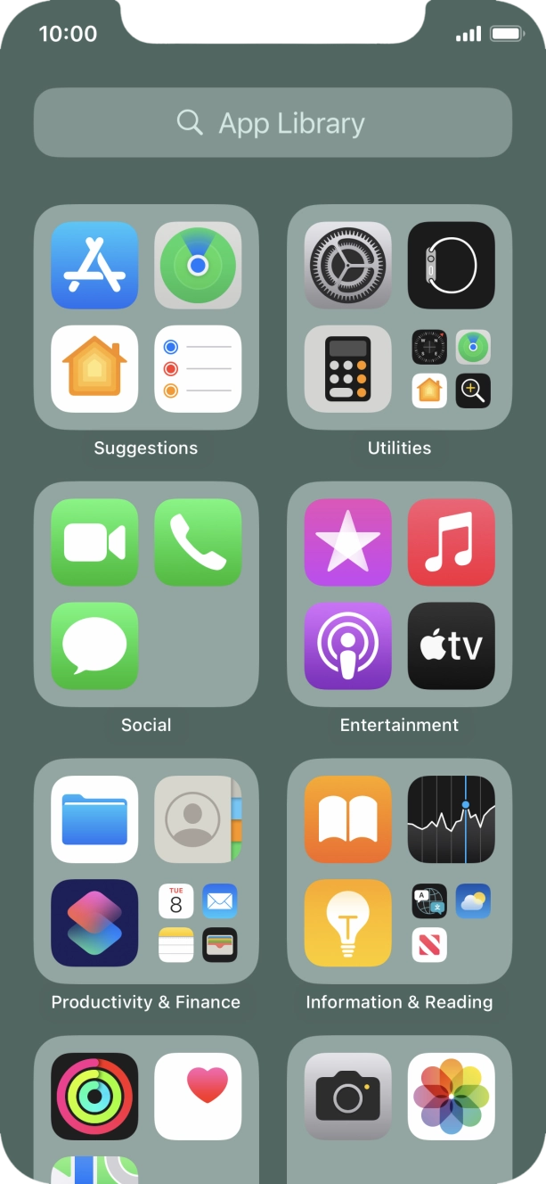 Press the required app. Press the required app.