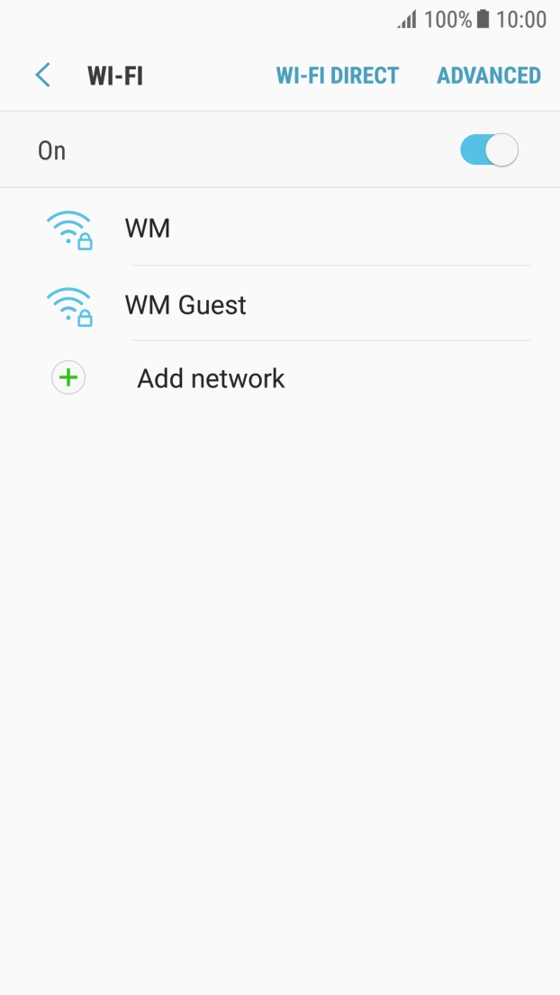 Press the required WiFi network.