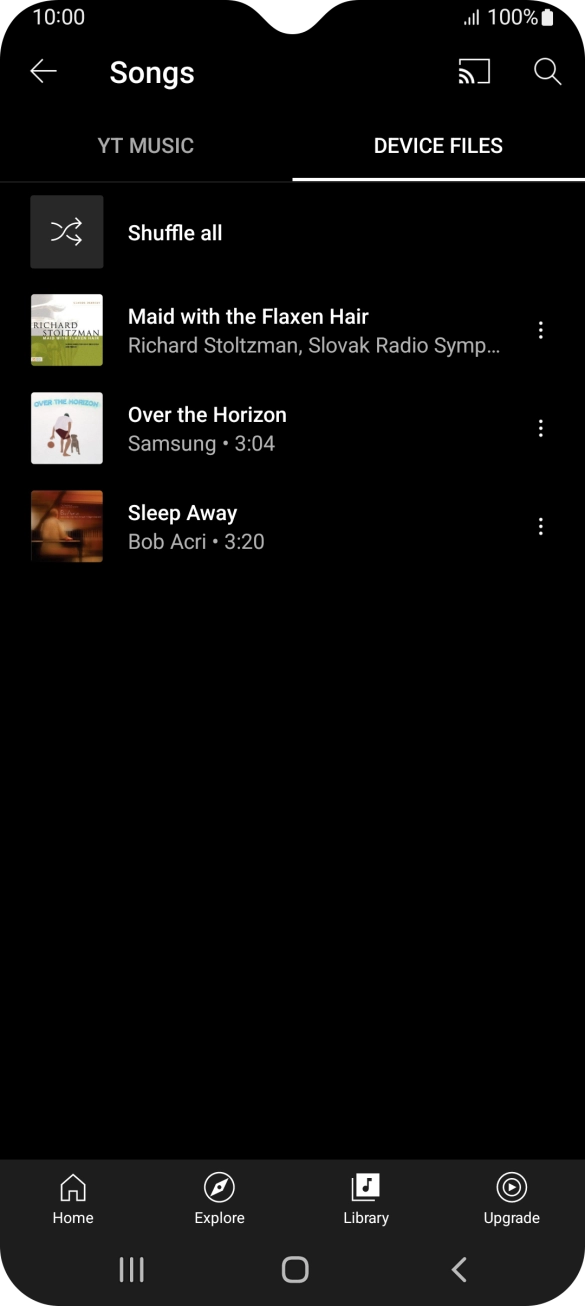 Press the required audio file.