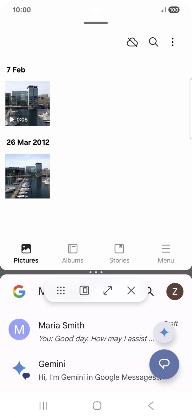 Press the end icon. Press the end icon.