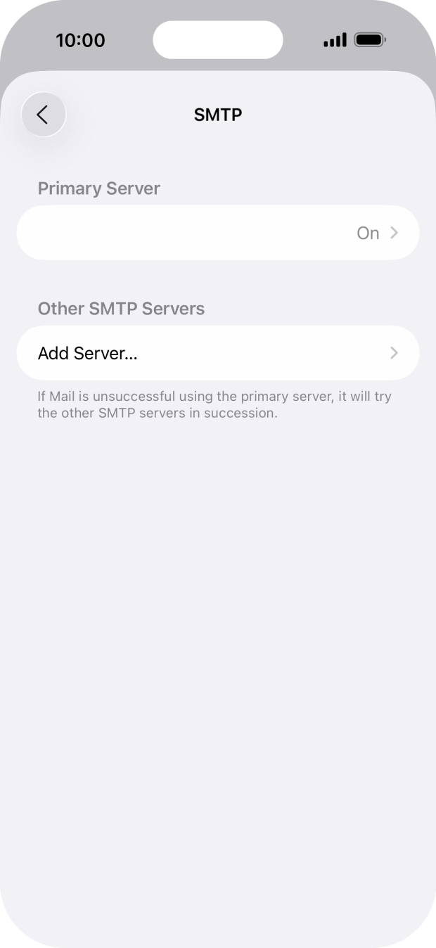 Press the field below 'Primary Server'. Press the field below 'Primary Server'.