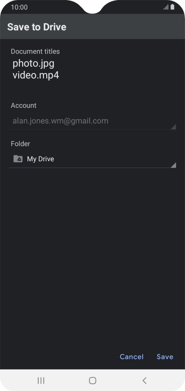 Press the field below 'Folder' and go to the required folder. Press the field below 'Folder' and go to the required folder.