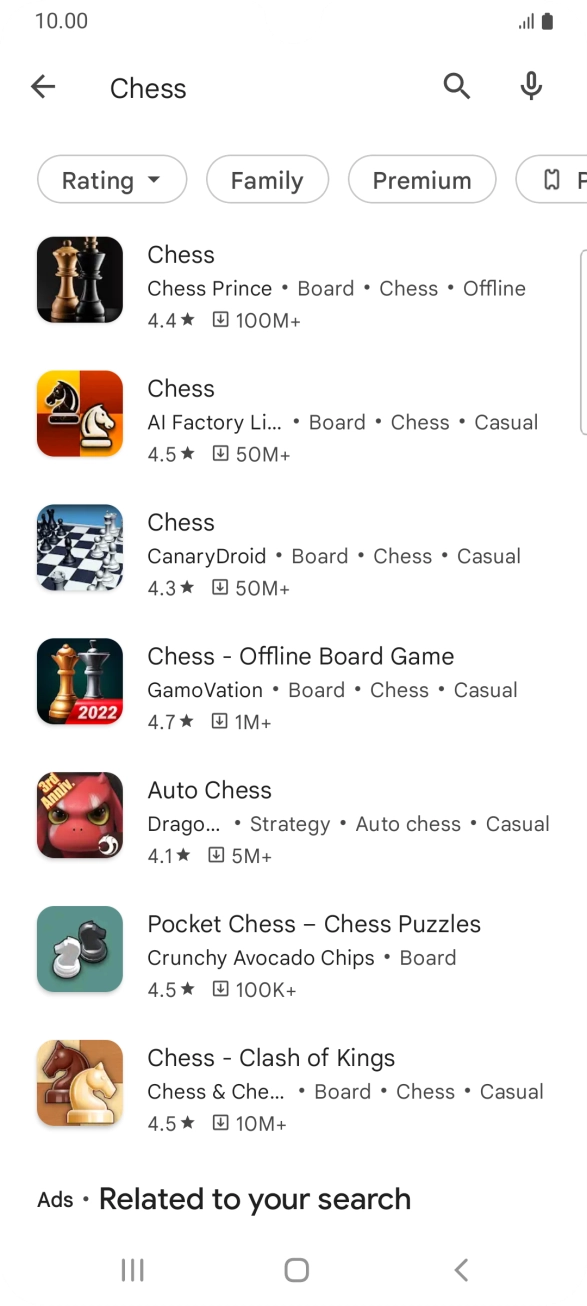 Press the required app.