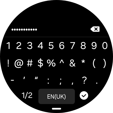 Key in the password for the WiFi network and press the confirm icon.