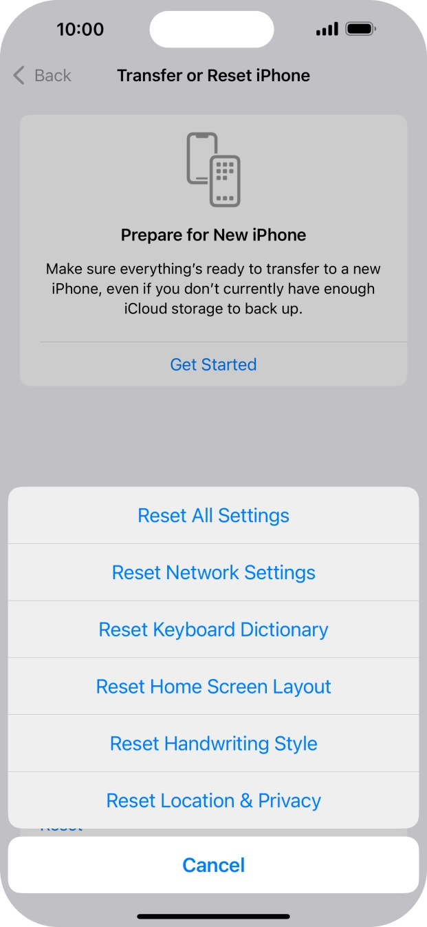 Press Reset All Settings.