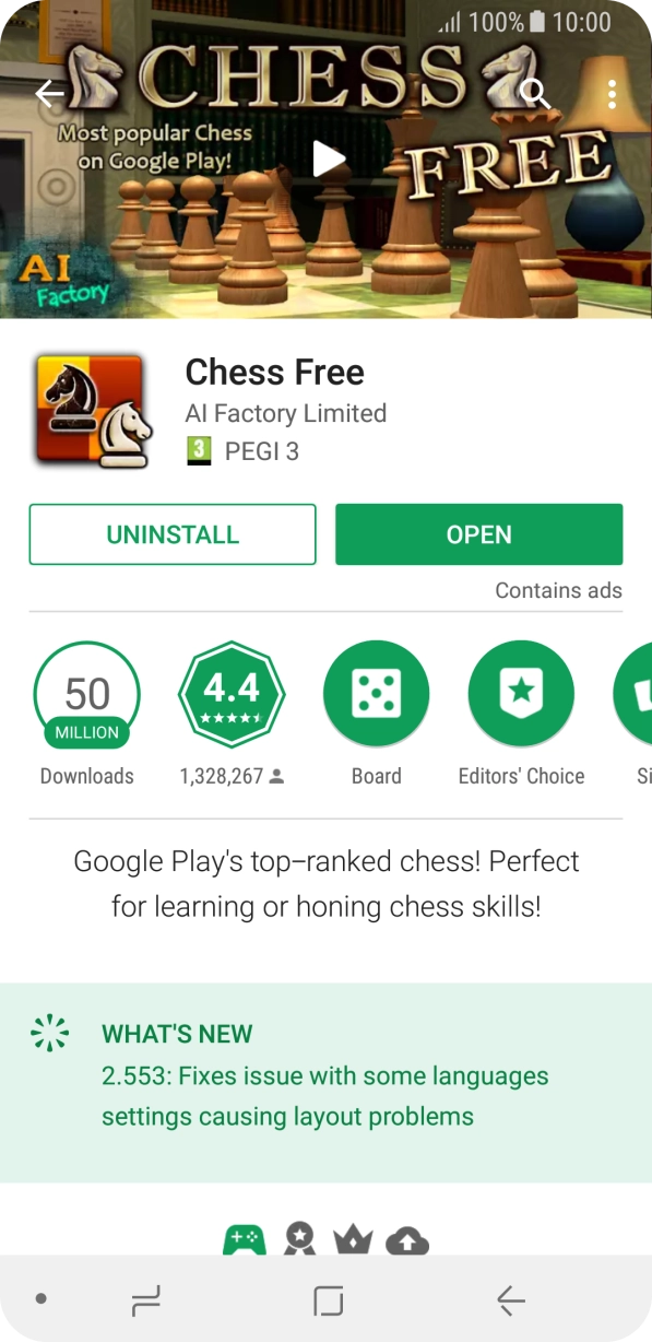 Press UNINSTALL.