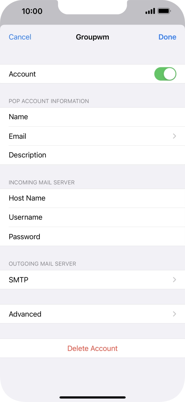 Press SMTP. Press SMTP.
