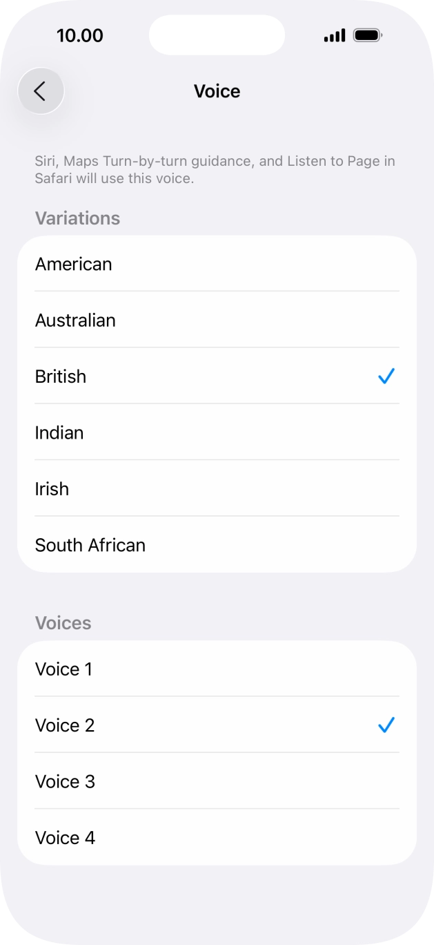 Press the required accent.