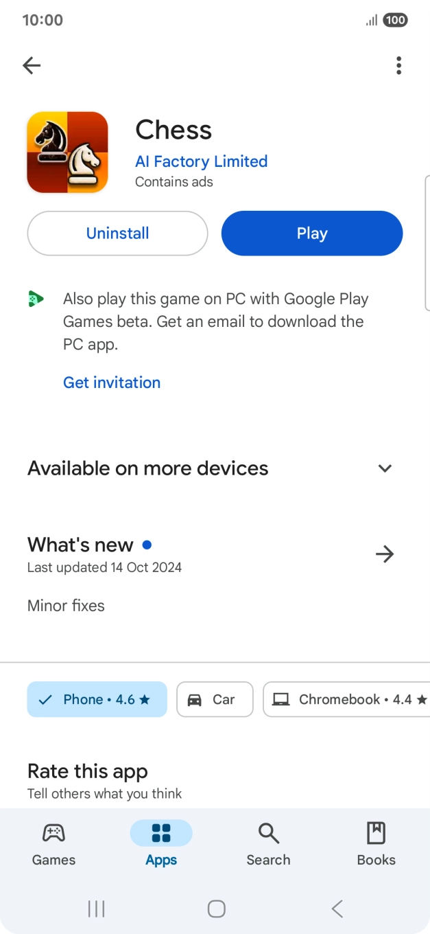 Press Uninstall.