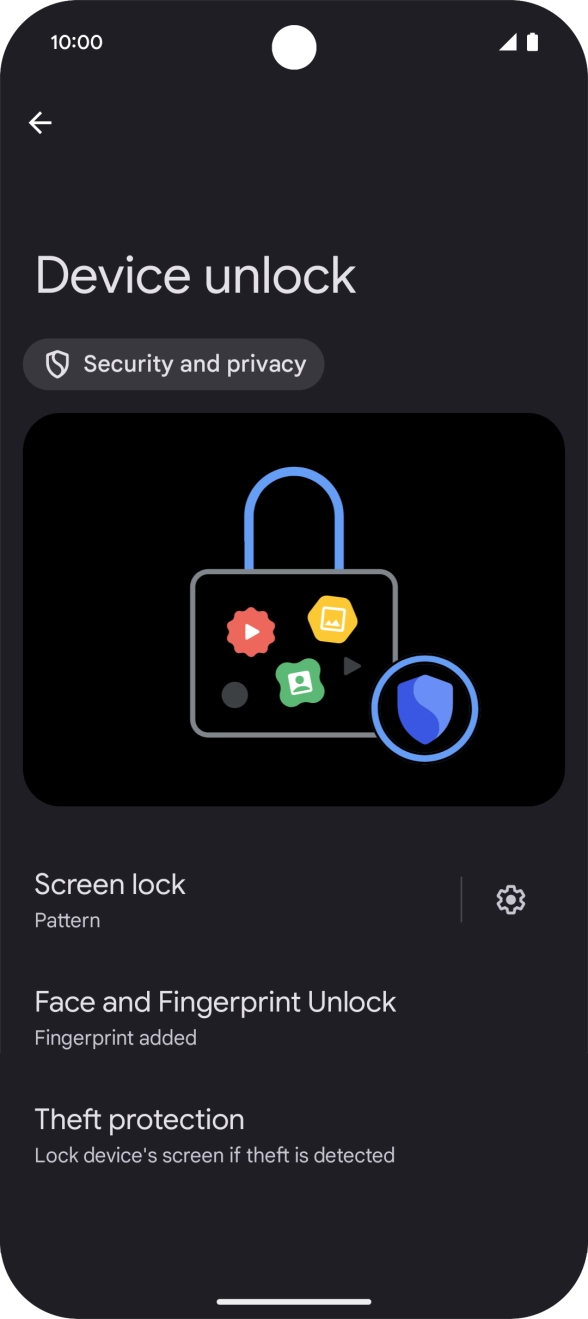 Press Screen lock and key in the additional lock code you created earlier.