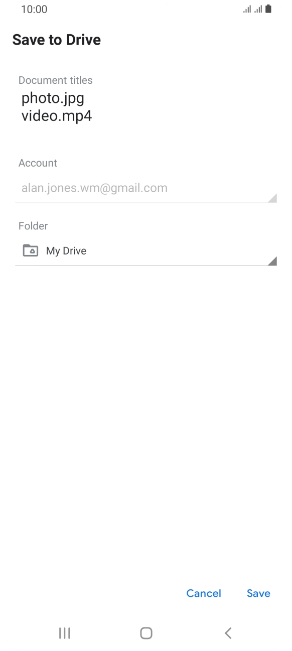 Press the field below 'Folder' and go to the required folder. Press the field below 'Folder' and go to the required folder.