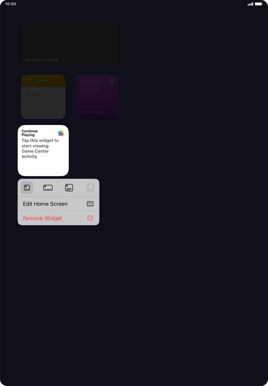 Press Remove Widget. Press Remove Widget.