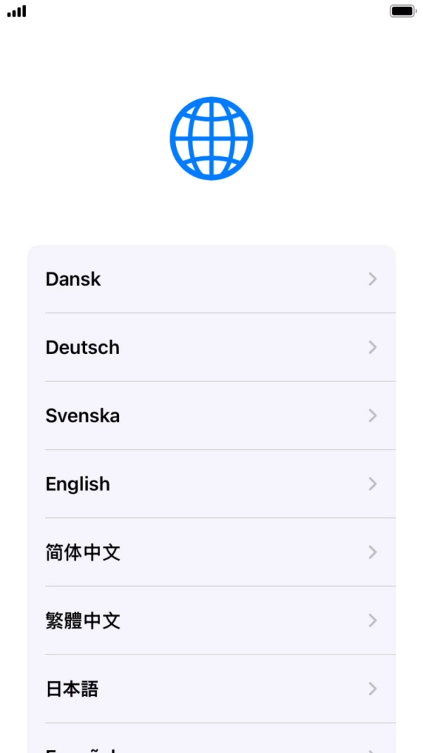 Press the required language. Press the required language.