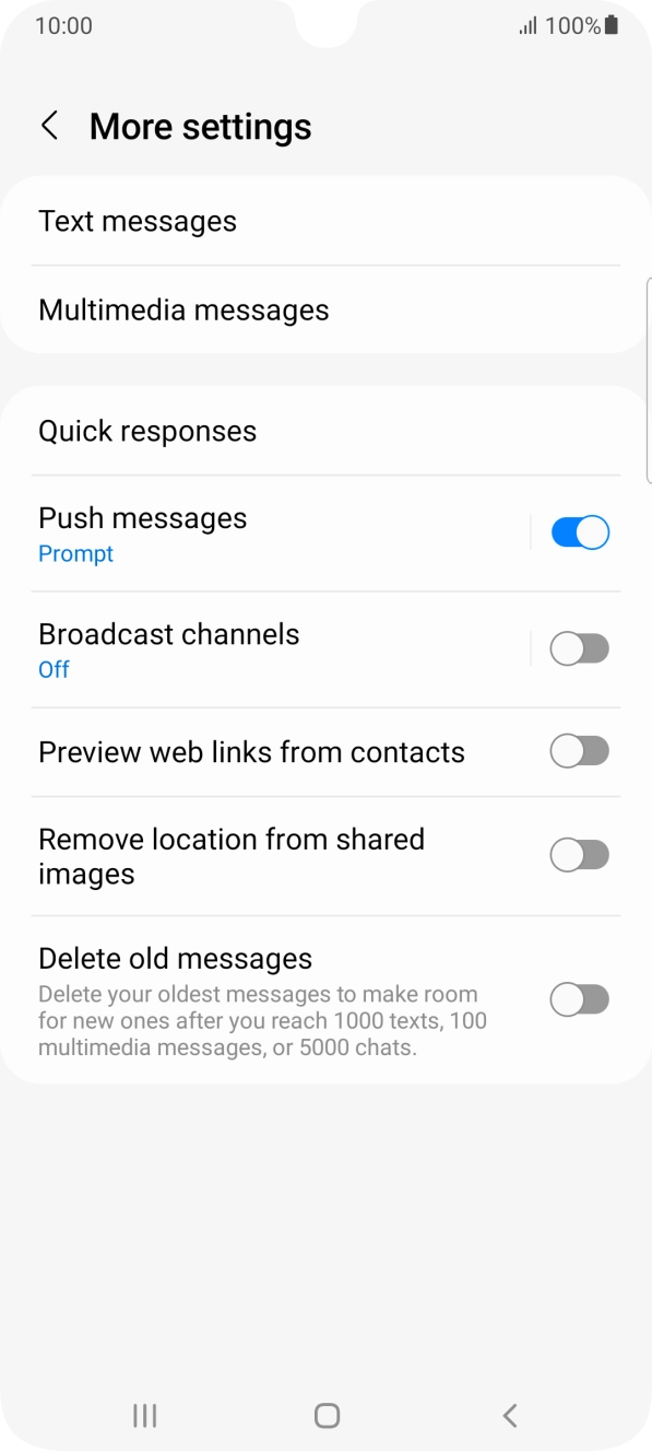 Press Text messages. Press Text messages.