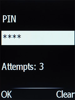 Key in your SIM PIN and press OK. The default SIM PIN is 0000. Key in your SIM PIN and press OK. The default SIM PIN is 0000.