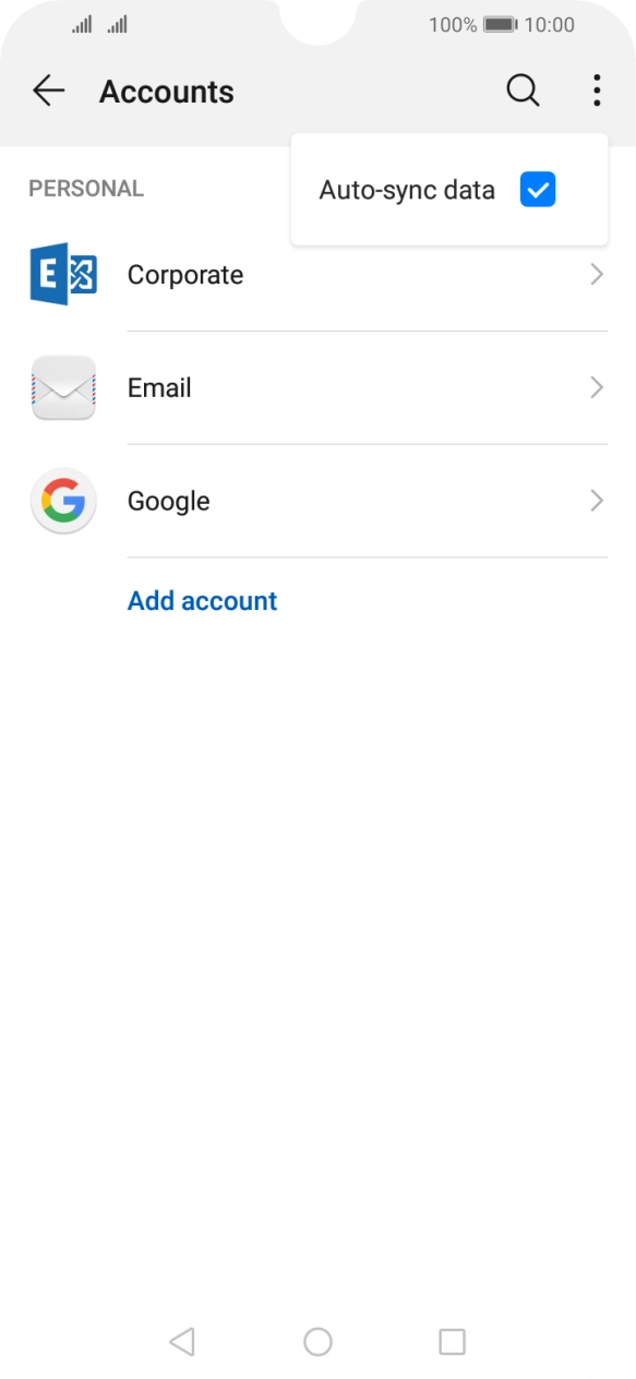 Press Auto-sync data to turn the function on or off. Press Auto-sync data to turn the function on or off.