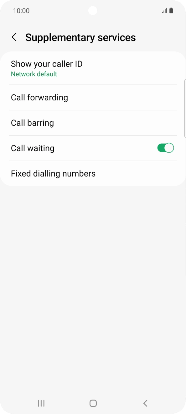 Press the indicator next to 'Call waiting' to turn the function on or off.