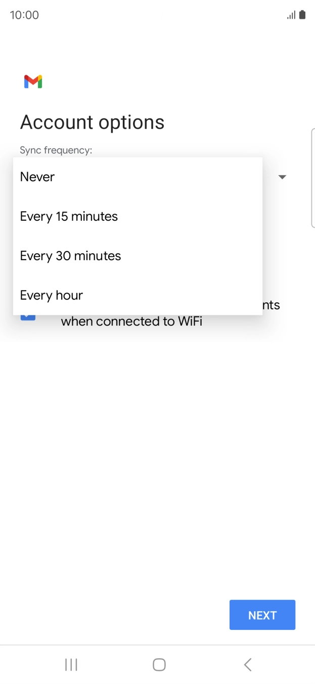 Press the required setting. Press the required setting.