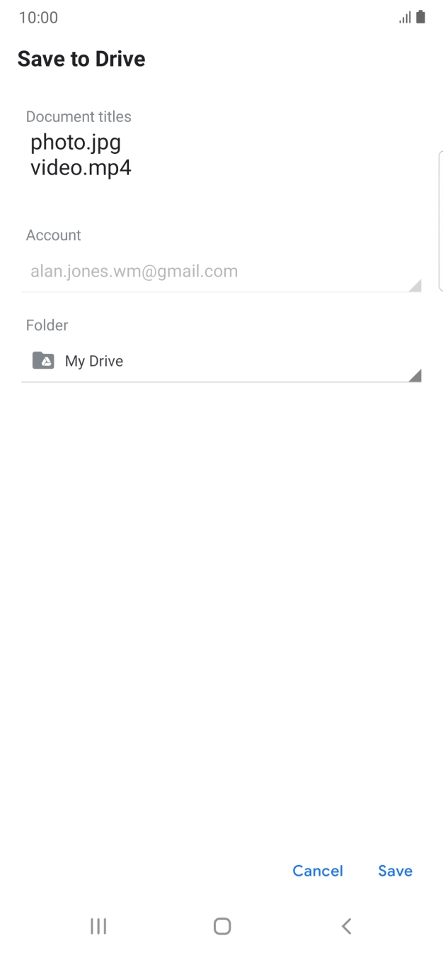 Press the field below 'Folder' and go to the required folder.