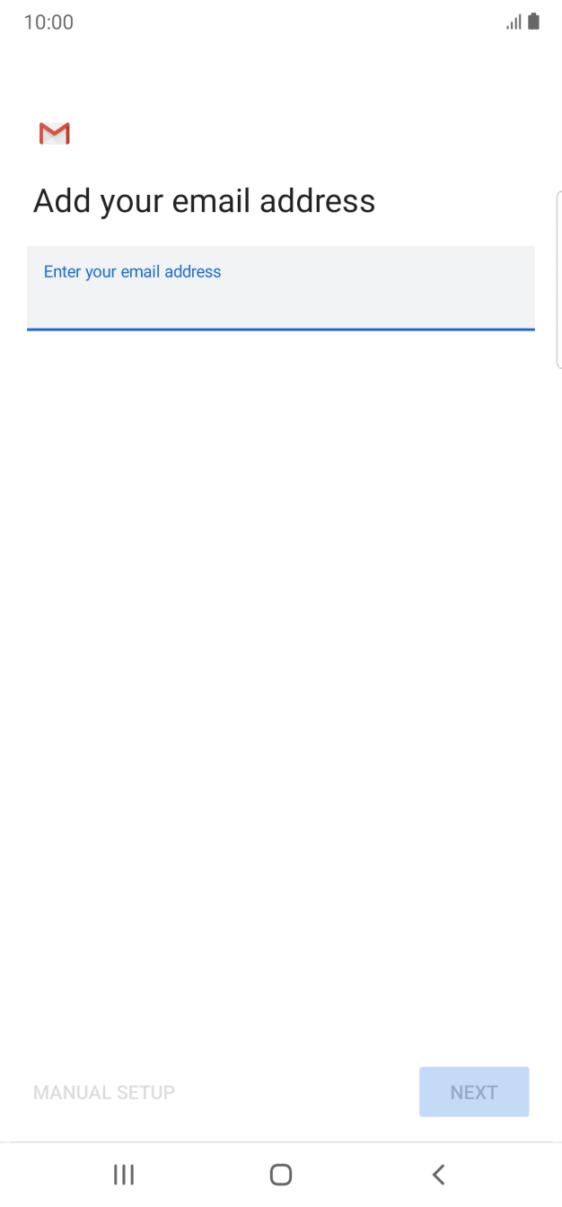 Press the field below 'Enter your email address' and key in your email address.