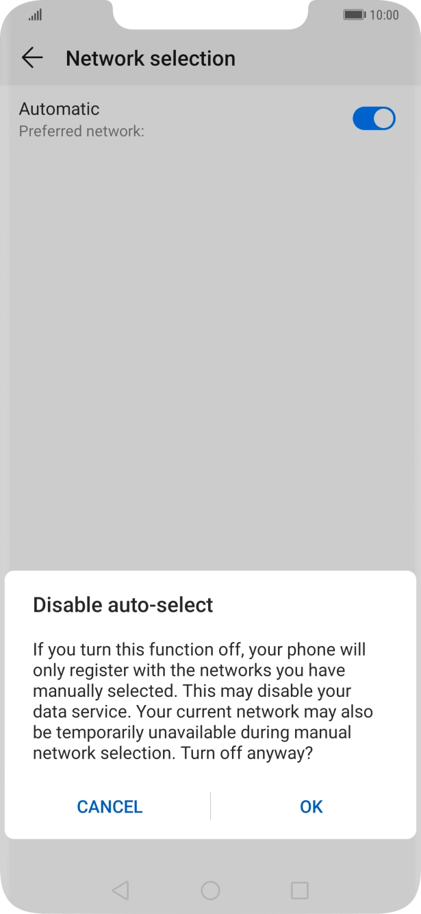 Press OK and your phone will search for networks. Press OK and your phone will search for networks.