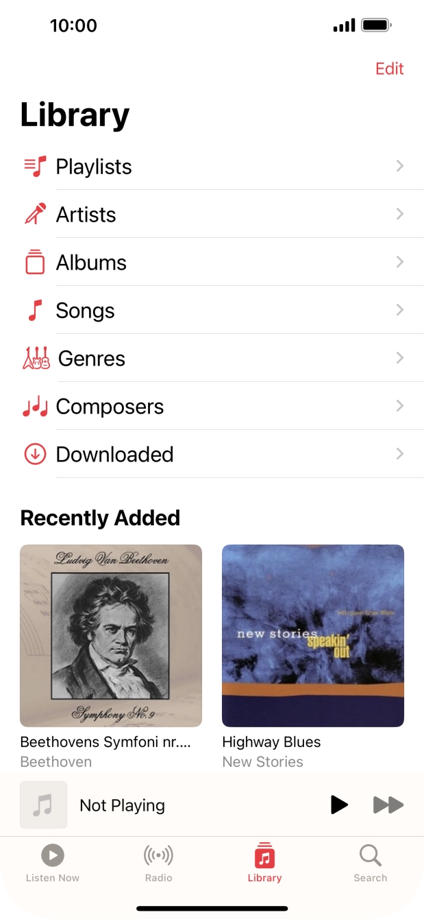 Press Playlists.