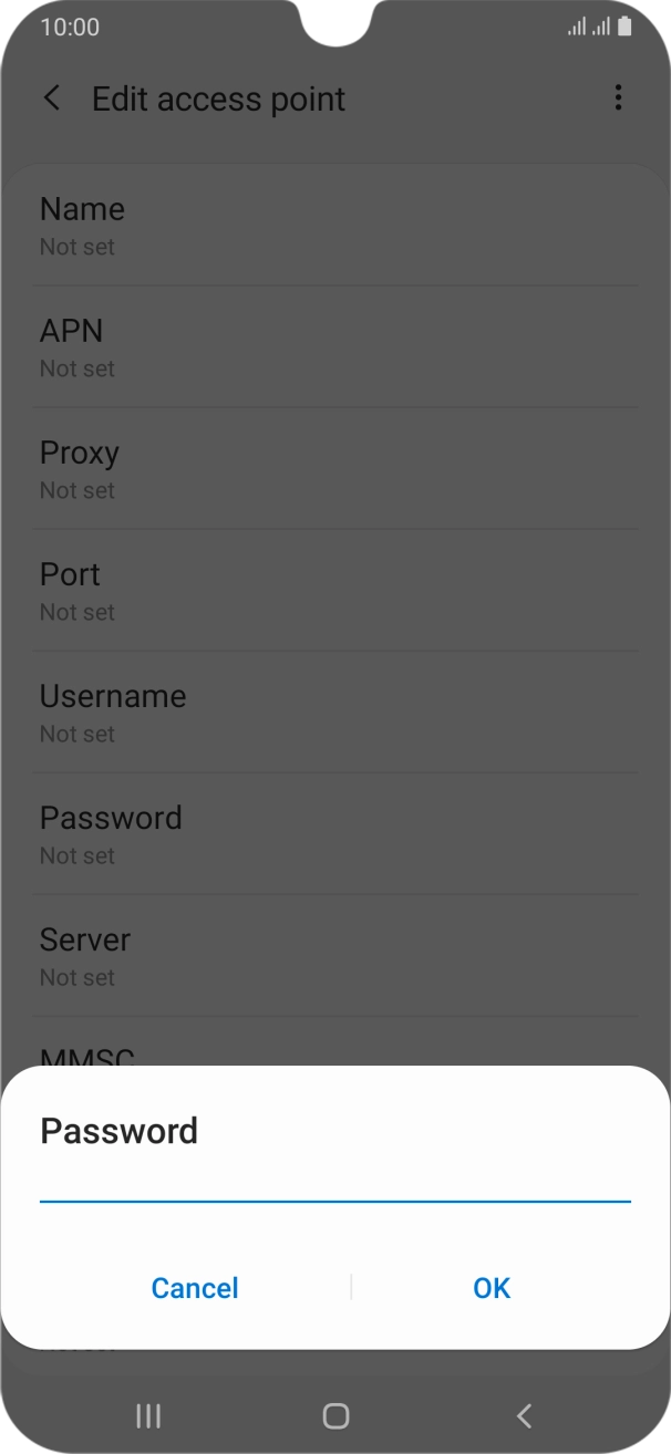 Key in p and press OK.