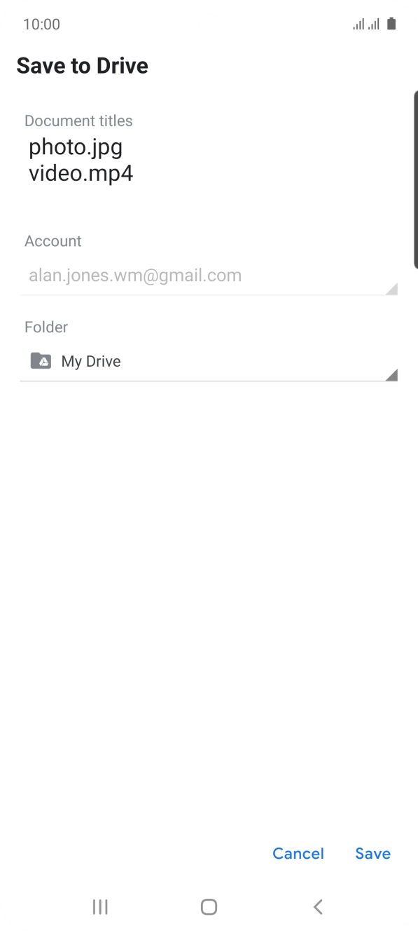 Press the field below 'Folder' and go to the required folder. Press the field below 'Folder' and go to the required folder.