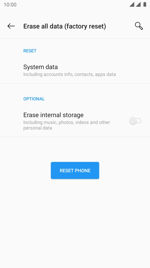Press RESET PHONE.